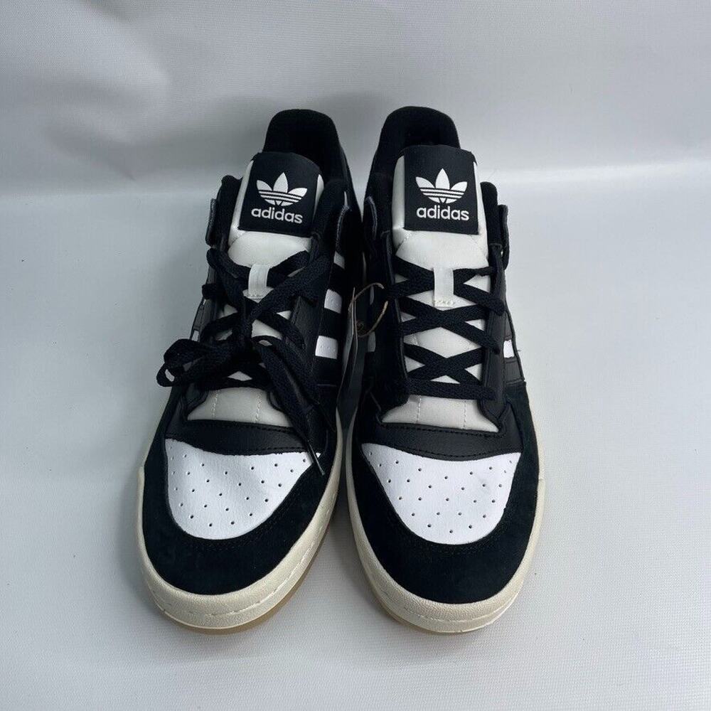 Adidas Shoes Mens 12 Forum Low CL Black White Gum Oreo Trifold Sneakers‎ ID6857 - Picture 2 of 9